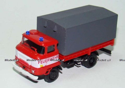 IFA пожарный автомобиль серый тент, КУМ 477 1:87