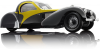 Bugatti Type 57SC Atalante 1937 Yellow/Black, 7828-Z75Y, Bauer 1:12