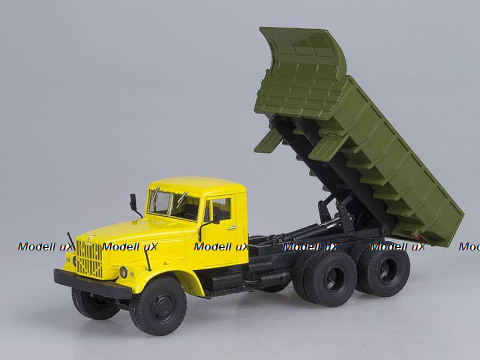 Краз-256Б1 самосвал желтый/зеленый, АвтоИстория 1:43