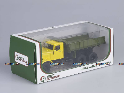 Краз-256Б1 самосвал желтый/зеленый, АвтоИстория 1:43