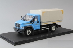 Газон NEXT C41R11 бортовой с тентом голубой/серый, НАП Н232 1:43