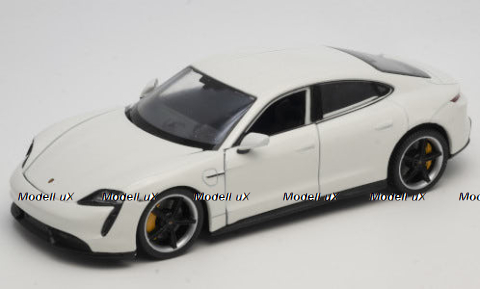 Porsche Taycan Turbo S, weiss, Welly 1:24