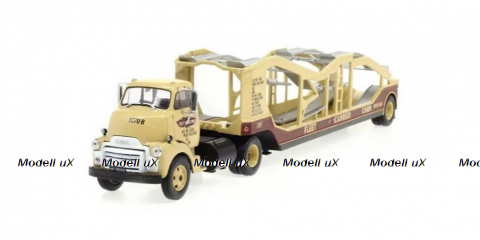 GMC 950 COE Car Hauler Fleet Carrier Corp,  1954,  beige brown, Semi-Remorque Americans # 11, Altaya 1:43