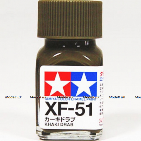 Краска матовая эмалевая (Khaki Drab flat), Tamiya XF-51