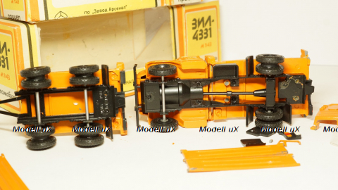 Зил 4331 борт с прицепом, на запчасти, СЕН 1986, оранж, 1:43