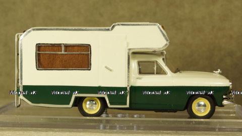 Газ-21 кемпинг, первая серия бело/зеленый, Алник43 1:43