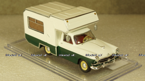 Газ-21 кемпинг, первая серия бело/зеленый, Алник43 1:43