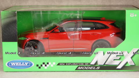 Jaguar F-Pace metallic-red without showcase, 24070, Welly 1:24