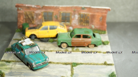 Диорама с тремя машинами, Modellux 1:43
