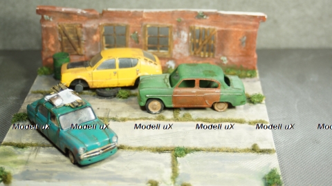 Диорама с тремя машинами, Modellux 1:43