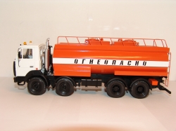 МЗКТ 6515 "Огнеопасно" с прицепом бочкой,  BY.VOLK 1:43