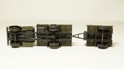 Зис 150 борт с дугами и грузом + прицеп с грузом, темный, Herpa 1:87 
