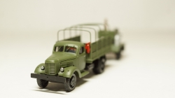 Зис 150 борт с прицепом полевая кухня хаки, Herpa 1:87 