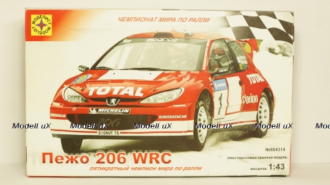 Peugeot 206 WRC 2000 сборная модель, 1:43