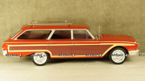 Ford Country Squire with roof railing 1960 red, 18074, Model Car Group 1:18