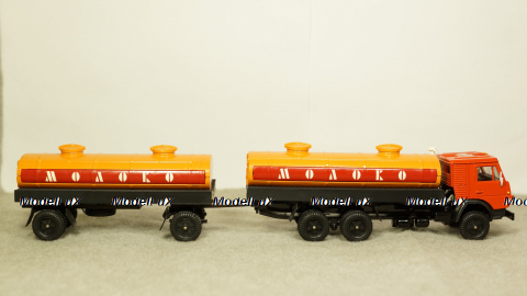 Камаз 53212 Молоко с прицепом, 1:43