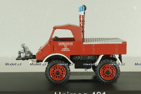 Mercedes Unimog 401 flatbed truck 4x4 Freiwillige Feuerwehr, 03118, Schuco 1:43