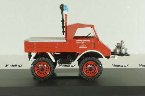 Mercedes Unimog 401 flatbed truck 4x4 Freiwillige Feuerwehr, 03118, Schuco 1:43