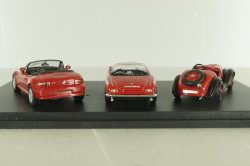 BMW set, BMW 328 1939 red, BMW 507 1956 red, BMW Z3 1996 red, 04259, Schuco 1:43