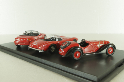 BMW set, BMW 328 1939 red, BMW 507 1956 red, BMW Z3 1996 red, 04259, Schuco 1:43