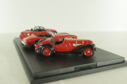 BMW set, BMW 328 1939 red, BMW 507 1956 red, BMW Z3 1996 red, 04259, Schuco 1:43