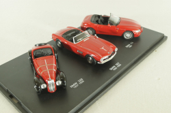 BMW set, BMW 328 1939 red, BMW 507 1956 red, BMW Z3 1996 red, 04259, Schuco 1:43