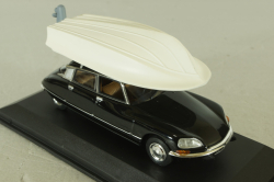 Citroen DS 21 Pallas 1972 with boat in goppa, black, 157072, Norev 1:43