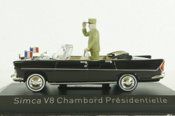Simca V8 Chamboard Presidentielle 1960 W/Figure General de Gaulle, Norev 1:43