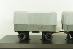 Bussing 8000 with trailer "Deutsche Bundespost" telecommunications services, grey, Schuco 1:43