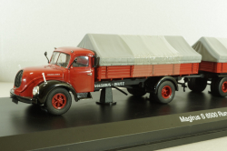 Magirus S 6500 with trailer, red, 03162, Schuco 1:43