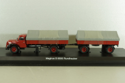 Magirus S 6500 with trailer, red, 03162, Schuco 1:43