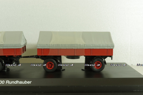 Magirus S 6500 with trailer, red, 03162, Schuco 1:43