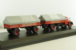 Magirus S 6500 with trailer, red, 03162, Schuco 1:43