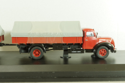 Magirus S 6500 with trailer, red, 03162, Schuco 1:43