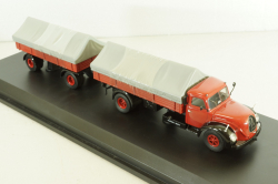 Magirus S 6500 with trailer, red, 03162, Schuco 1:43
