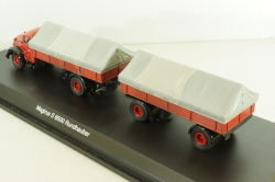 Magirus S 6500 with trailer, red, 03162, Schuco 1:43