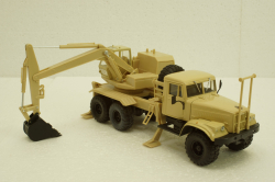 Краз-255Б ЭОВ-4421, Экскаватор бежевый, Н740, Наш Автопром 1:43