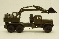 Краз-255Б1 ЭОВ-4421, Экскаватор хаки, Н739, Наш Автопром 1:43