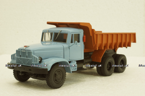 Краз-222Б самосвал, 1963г, голубой/оранжевый, Н770, Наш Автопром 1:43