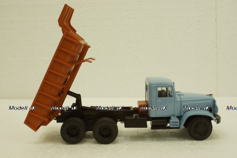 Краз-222Б самосвал, 1963г, голубой/оранжевый, Н770, Наш Автопром 1:43