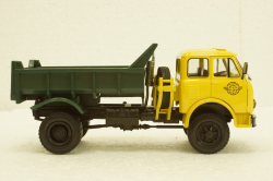 Маз-509Б самосвал, 1962г желтый/зеленый, Н721, Наш Автопром 1:43