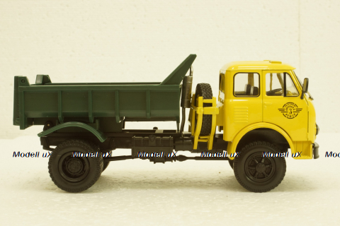 Маз-509Б самосвал, 1962г желтый/зеленый, Н721, Наш Автопром 1:43