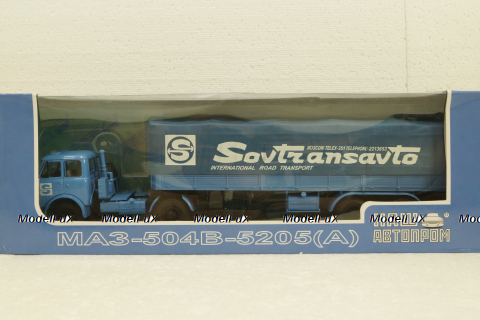 Маз-504В с п/прицепом 5205А Совстрансавто синий, Н785, Наш Автопром 1:43