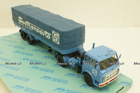 Маз-504В с п/прицепом 5205А Совстрансавто синий, Н785, Наш Автопром 1:43