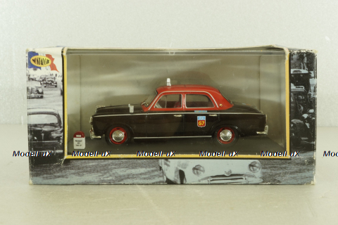Peugeot 403 Taxi G7 1955, black/red, No28, Nostalgie 1:43