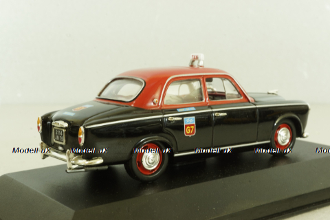 Peugeot 403 Taxi G7 1955, black/red, No28, Nostalgie 1:43