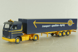 Scania 143 M Pritschensattelzug ASG A335, blue/yellow,  51801, Wiking 1:87