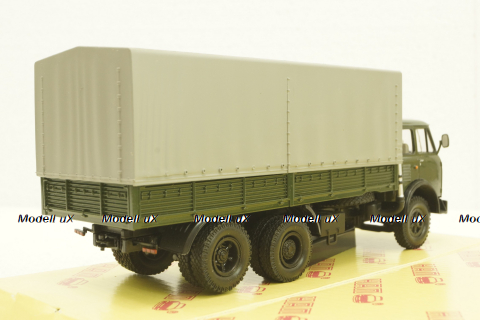 Маз-516Б, хаки, борт с тентом, Н295, Наш Автопром 1:43