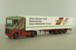Renault Magnum AE 520 Ti with trailer 1990, green/red, 5460037, Wiking 1:87