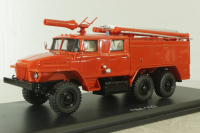 АЦ-40(375Д)-Ц1А модели ПМ-102А пожарная автоцистерна на шасси Урал-375Д 1974, красный, SSM1230, SSM 1:43